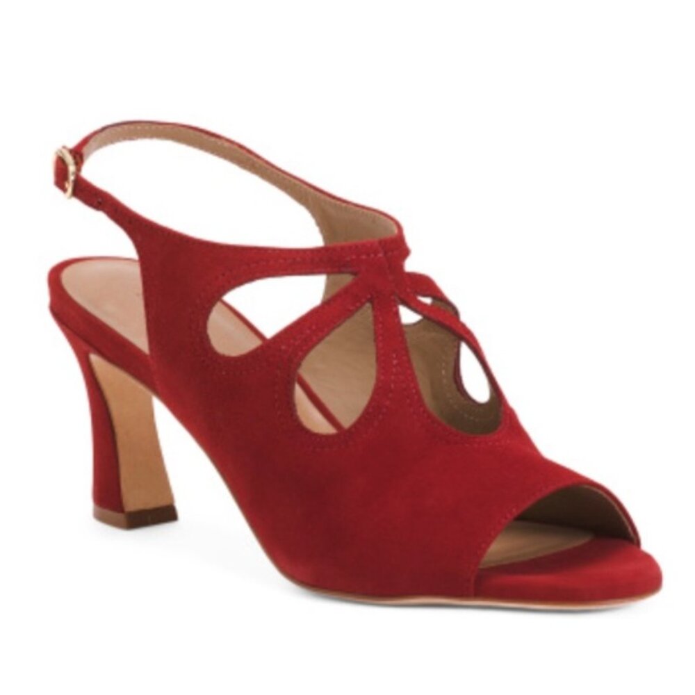Bernardo Red Suede Nili Dress Pumps - NWT - Size 7 - Sold out color!